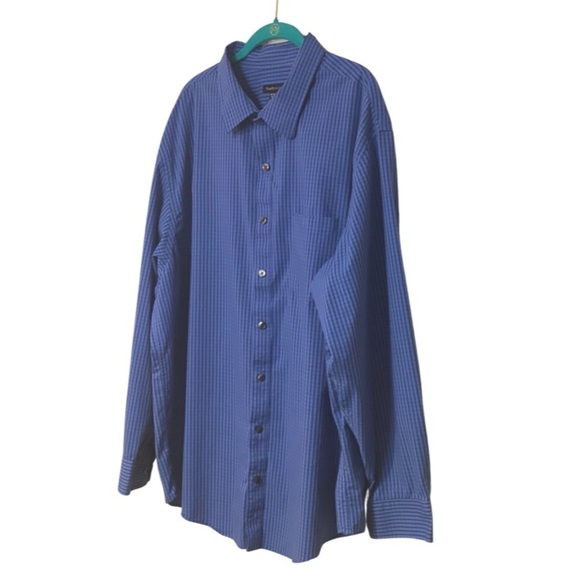 Van Heusen Dress Shirt Long Sleeve Button Down Blue Plaid Size 2XL - Picture 3 of 13